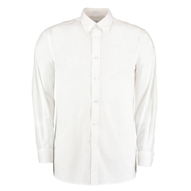 White - Front - Kustom Kit Mens Workforce Long-Sleeved Shirt