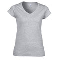 Heather Grey - Front - Gildan Womens-Ladies Softstyle Heather V Neck T-Shirt