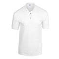 White - Front - Gildan Unisex Adult Knitted Dryblend Jersey Polo Shirt