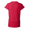 Cherry Red - Back - Gildan Womens-Ladies Soft Touch V Neck T-Shirt