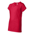 Cherry Red - Side - Gildan Womens-Ladies Soft Touch V Neck T-Shirt