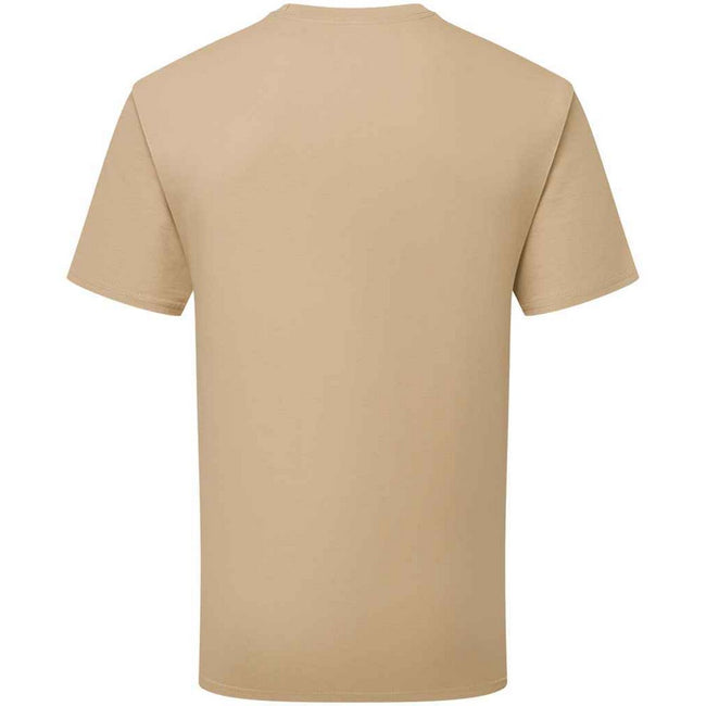 Tan - Back - Russell Unisex Adult Super Ringspun Cotton Classic T-Shirt