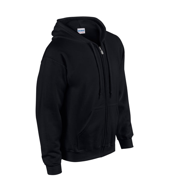 Black - Side - Gildan Unisex Adult Heavy Blend Full Zip Full Zip Hoodie