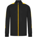 Black-Gold - Front - Finden & Hales Mens Contrast Panel Knitted Tracksuit Top