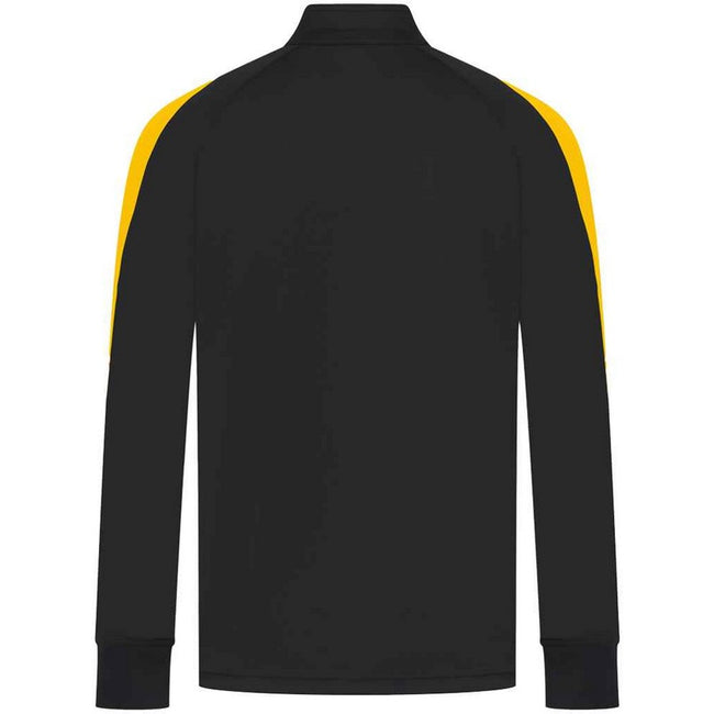 Black-Gold - Back - Finden & Hales Mens Contrast Panel Knitted Tracksuit Top