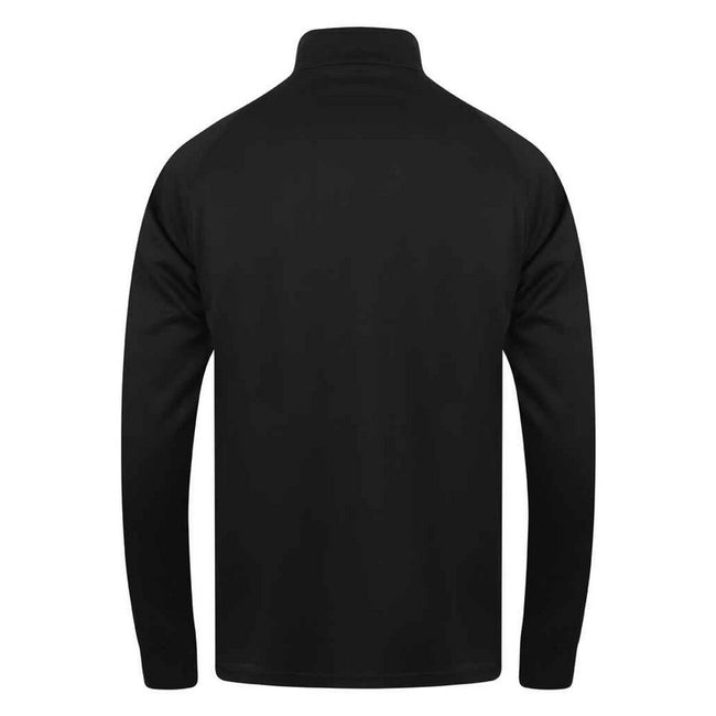 Black-White - Back - Finden & Hales Mens Contrast Panel Knitted Tracksuit Top