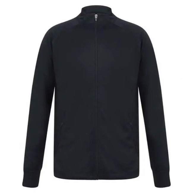 Navy - Front - Finden & Hales Mens Contrast Panel Knitted Tracksuit Top