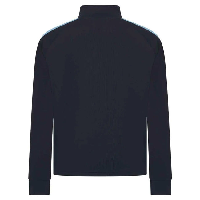 Navy-Sky - Back - Finden & Hales Mens Contrast Panel Knitted Tracksuit Top