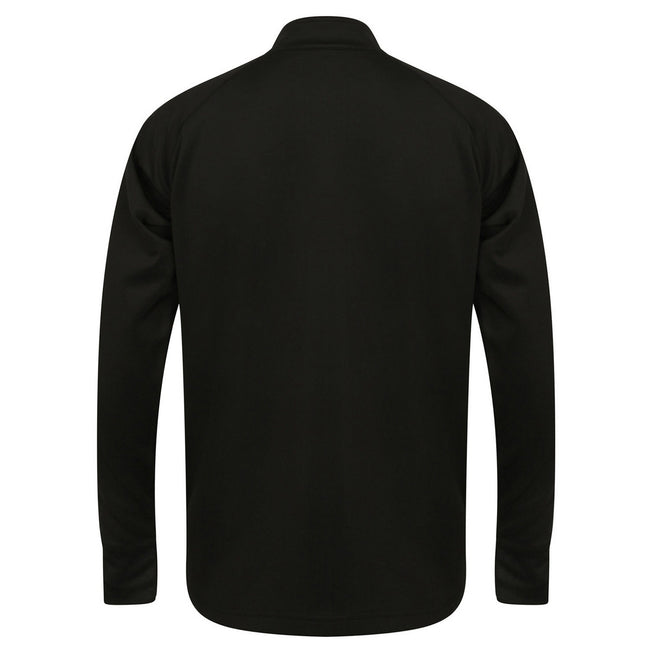 Black-Gunmetal Grey - Back - Finden & Hales Mens Contrast Panel Knitted Tracksuit Top