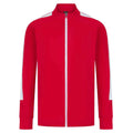 Red-White - Front - Finden & Hales Mens Contrast Panel Knitted Tracksuit Top