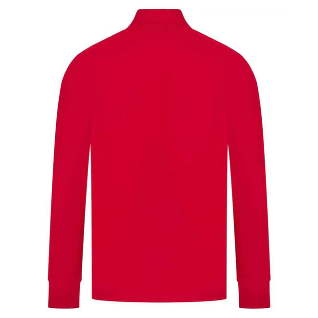 Red-White - Back - Finden & Hales Mens Contrast Panel Knitted Tracksuit Top