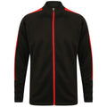Black-Red - Front - Finden & Hales Mens Contrast Panel Knitted Tracksuit Top