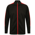 Black-Red - Front - Finden & Hales Mens Contrast Panel Knitted Tracksuit Top