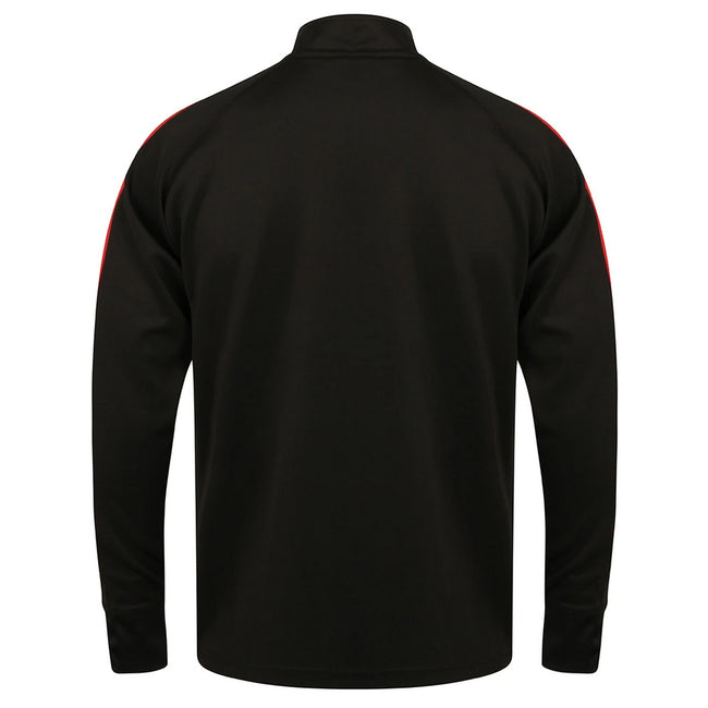 Black-Red - Back - Finden & Hales Mens Contrast Panel Knitted Tracksuit Top