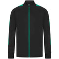 Black-Emerald - Front - Finden & Hales Mens Contrast Panel Knitted Tracksuit Top