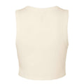 Solid Natural - Back - Bella + Canvas Womens-Ladies Plain Micro-Rib Muscle Crop Top