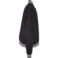 Black - Side - Build Your Brand Mens Light College Lightweight Varsity Jacket