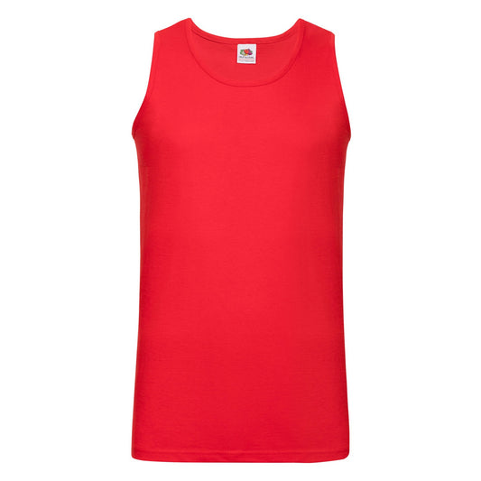 Red - Front - Fruit Of The Loom Unisex Adult Valueweight Athletic Tank Top