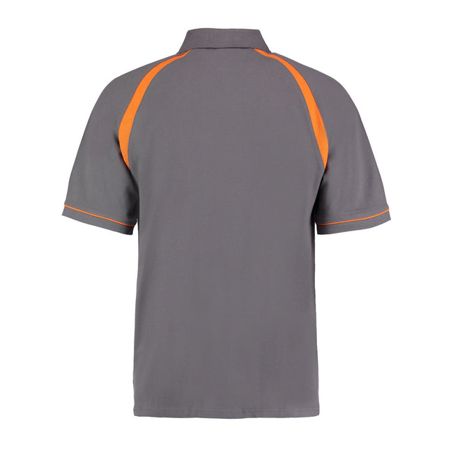 Charcoal-Orange - Back - Kustom Kit Mens Oak Hill Polo Shirt