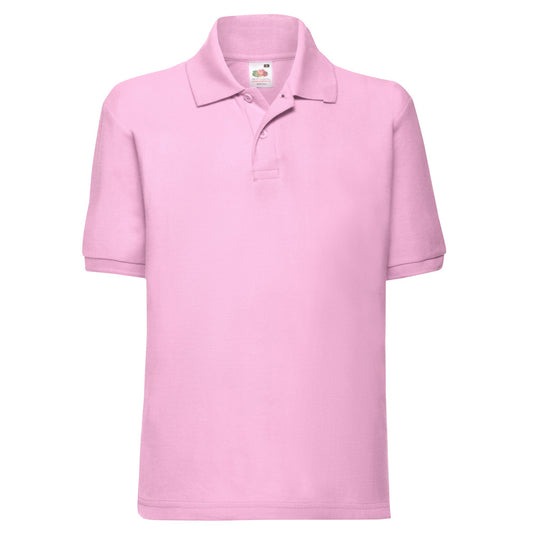 Light Pink - Front - Fruit Of The Loom Childrens-Kids 65-35 Plain Pique Polo Shirt