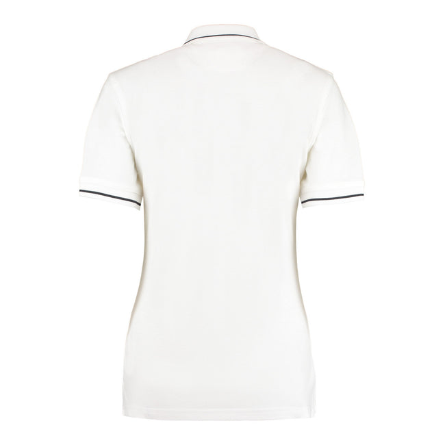 White-Navy - Back - Kustom Kit Womens-Ladies St Mellion Polo Shirt