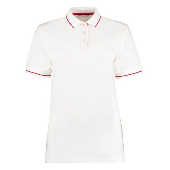 White-Red - Front - Kustom Kit Womens-Ladies St Mellion Polo Shirt