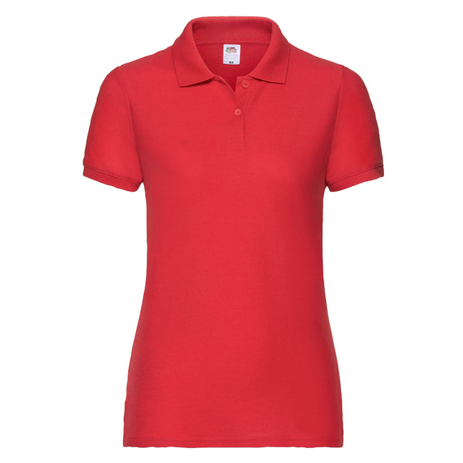 Red - Front - Fruit of the Loom Womens-Ladies Lady Fit 65-35 Polo Shirt