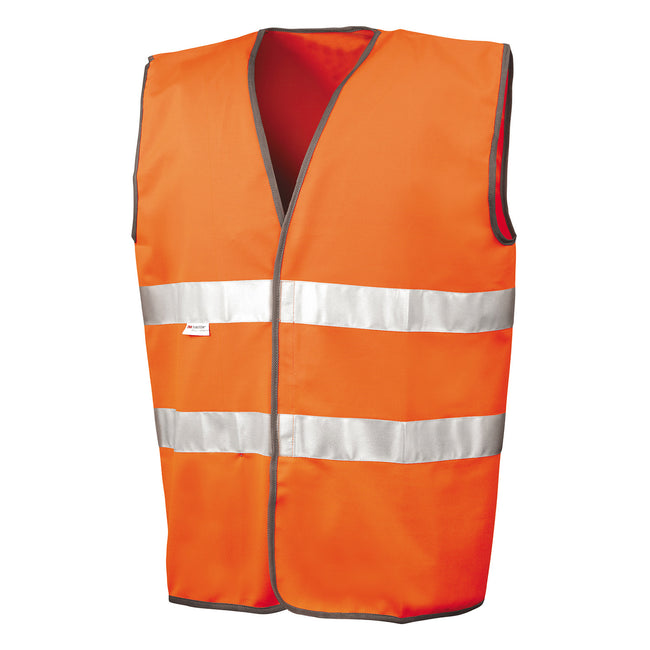 Fluorescent Orange - Front - SAFE-GUARD by Result Unisex Adult Motorist Safety Vest Top
