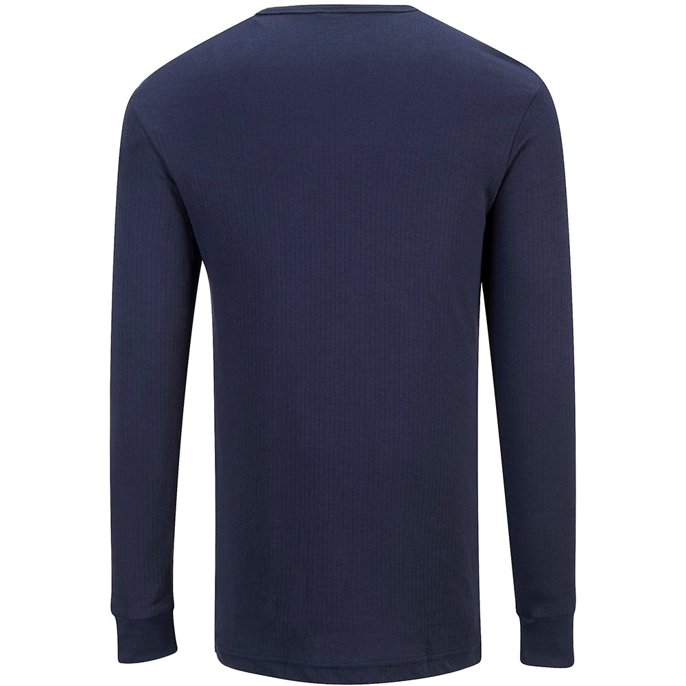 Navy - Back - Portwest Mens Thermal Underwear Long Sleeved T-Shirt (B123)