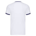 White-Navy - Back - Fruit of the Loom Unisex Adult Ringer T-Shirt