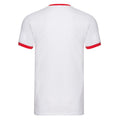 White-Red - Back - Fruit of the Loom Unisex Adult Ringer T-Shirt