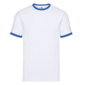 White-Royal Blue - Front - Fruit of the Loom Unisex Adult Ringer T-Shirt