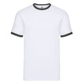 White-Black - Front - Fruit of the Loom Unisex Adult Ringer T-Shirt