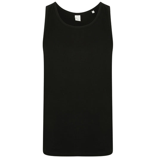 Black - Front - SF Mens Feel Good Vest Top