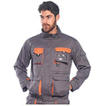 Grey-Orange - Back - Portwest Mens Contrast Hardwearing Workwear Jacket (TX10)
