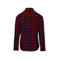 Red-Navy - Back - Premier Womens-Ladies Mulligan Checked Long-Sleeved Shirt