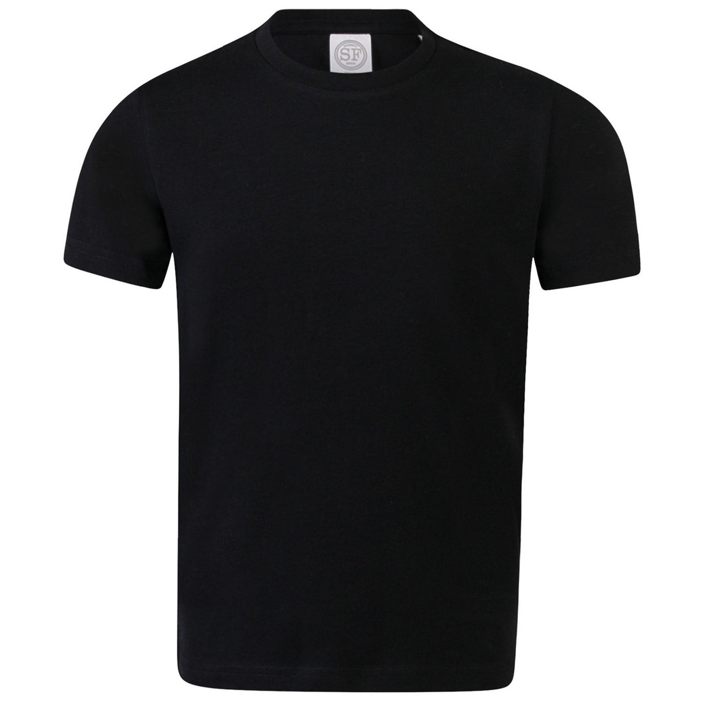 Black - Front - SF Childrens-Kids Feel Good Plain Stretch T-Shirt
