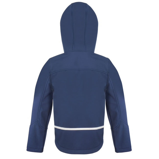 Navy-Royal Blue - Back - Result Core Childrens-Kids TX Performance Hooded Soft Shell Jacket