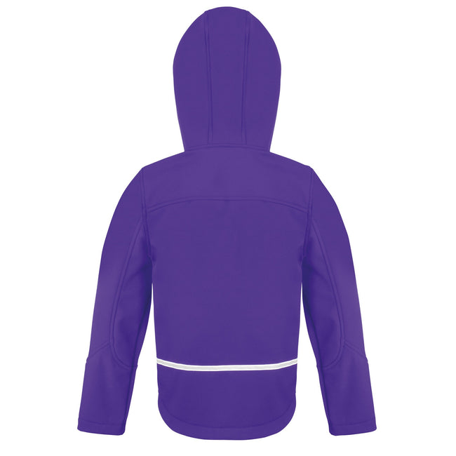 Purple-Grey - Back - Result Core Childrens-Kids TX Performance Hooded Soft Shell Jacket