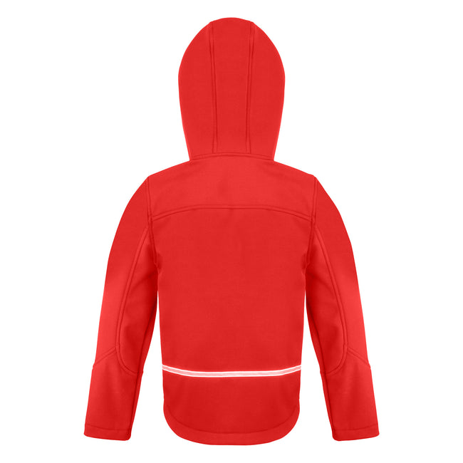 Red-Black - Back - Result Core Childrens-Kids TX Performance Hooded Soft Shell Jacket