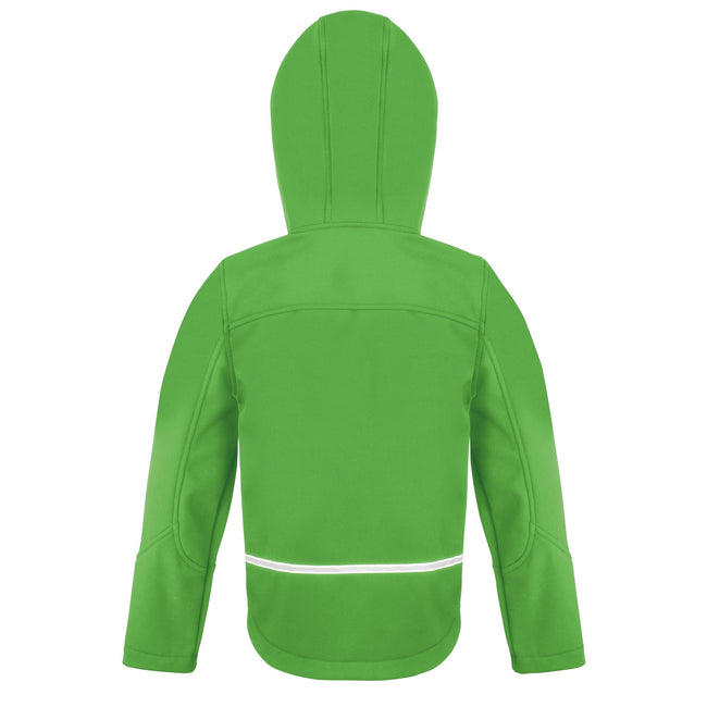 Vivid Green-Black - Back - Result Core Childrens-Kids TX Performance Hooded Soft Shell Jacket