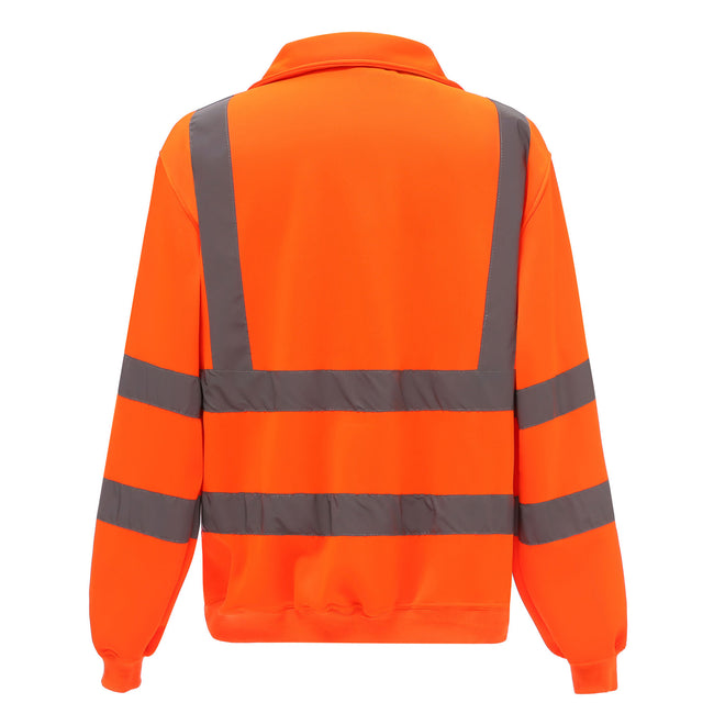 Orange - Back - Yoko Unisex Adult High-Vis Long-Sleeved Safety T-Shirt