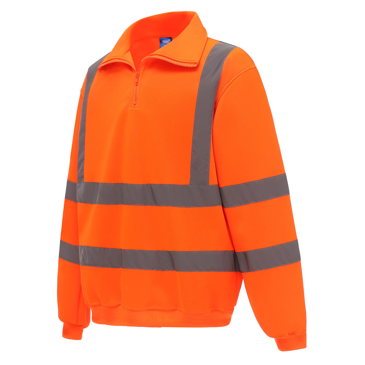 Orange - Side - Yoko Unisex Adult High-Vis Long-Sleeved Safety T-Shirt