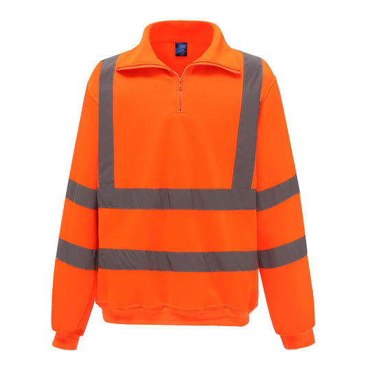 Orange - Front - Yoko Unisex Adult High-Vis Long-Sleeved Safety T-Shirt