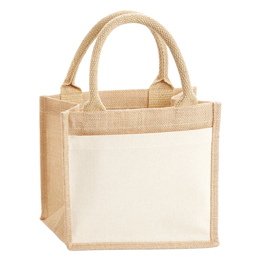 Natural - Front - Westford Mill Cotton Pocket Gift Bag