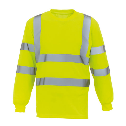 Yellow - Front - Yoko Unisex Adult High-Vis Long-Sleeved T-Shirt