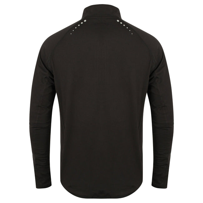 Black - Back - Tombo Mens Quarter Zip Long-Sleeved Top