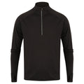 Black - Front - Tombo Mens Quarter Zip Long-Sleeved Top