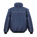 Navy - Back - WORK-GUARD by Result Mens Heavy Duty Zip-off Sleeves Pilot Jacket