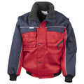 Red-Navy - Front - WORK-GUARD by Result Mens Heavy Duty Zip-off Sleeves Pilot Jacket